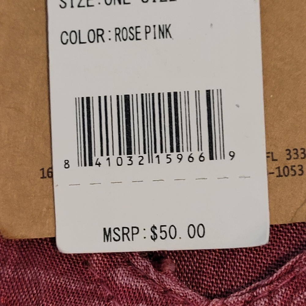 NWT Beach by Exist Rose Pink Embroidered Tunic Top One Size Boho Beach - Picture 8 of 8